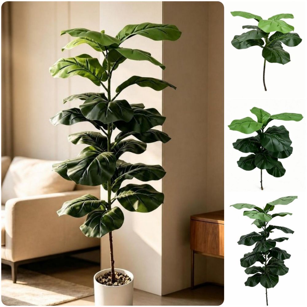 Ficus Lyrata Tree - 9/15/23 ใบไม้ประดิษฐ์ ต้นไทรลีราตา ขนาดใหญ่ สีเขียว ต้นปาล์มปลอม